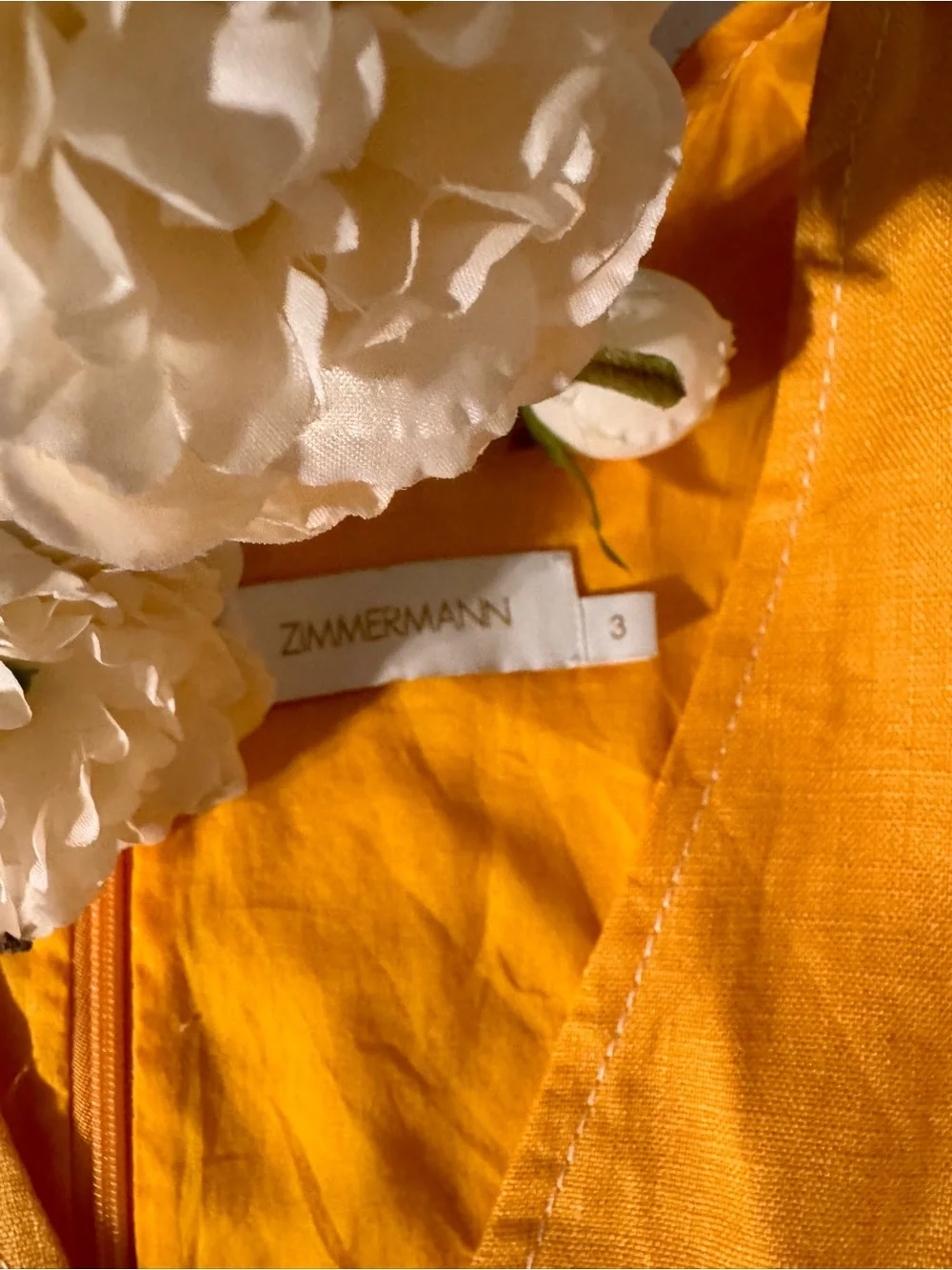 Zimmermann Bright Golden-Orange V-Neck Dress - Picture 14 of 16